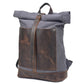 Premium Canvas & Cowhide Travel Backpack - 16 Inch Laptop Bag