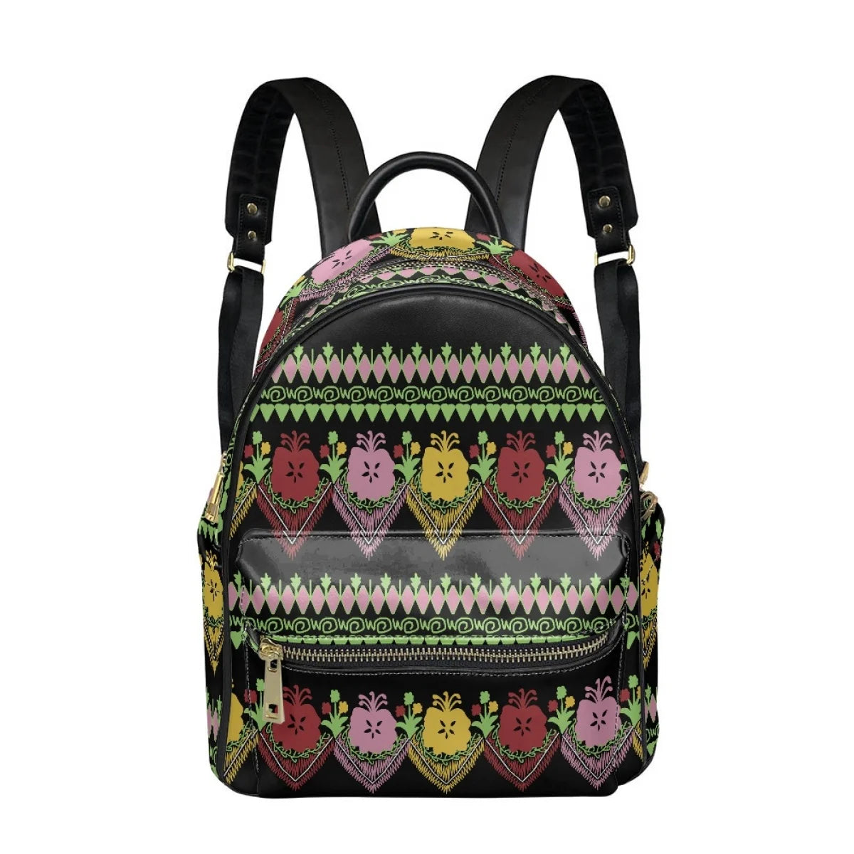 Polynesian Tribal Floral Backpack - Women's PU Leather Backpack