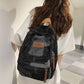 Washed Denim Backpack - Unisex College & Travel Bag with Laptop Compartment