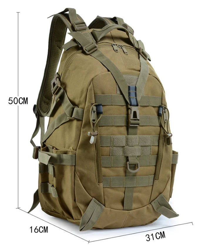 Tactical Reflective MOLLE Backpack - 900D Outdoor Rucksack for Hiking, Camping & Travel
