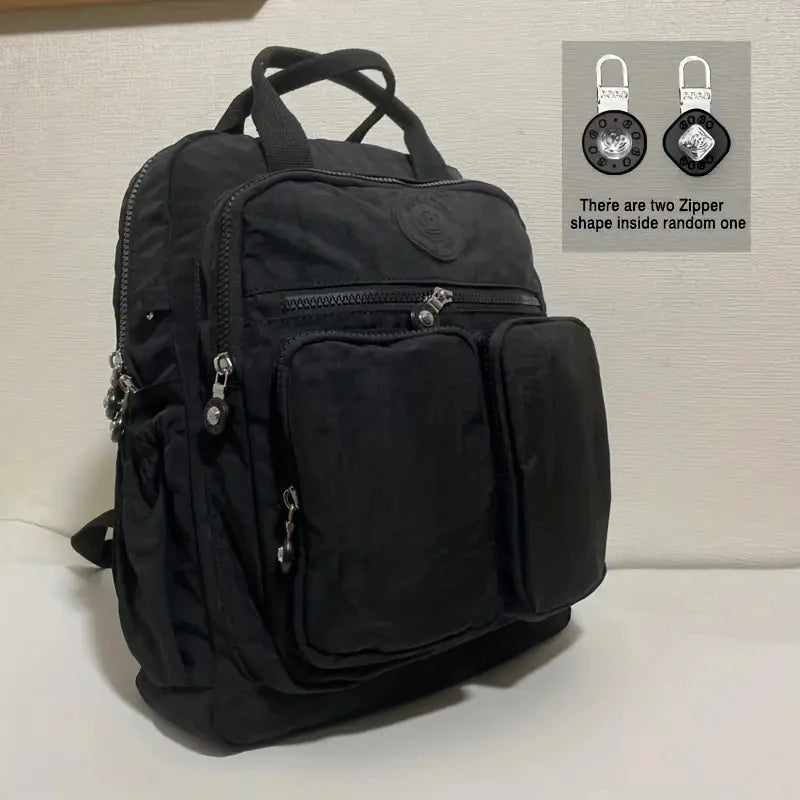 Women's Waterproof Nylon Travel Backpack - Multi-Pocket Laptop Bag