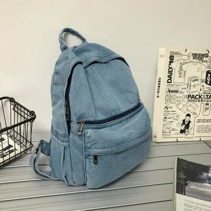 Denim Backpack - Unisex Travel & School Bag
