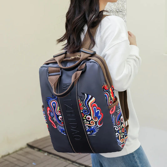 Women's Canvas Designer Backpack - Large Travel & School Rucksack