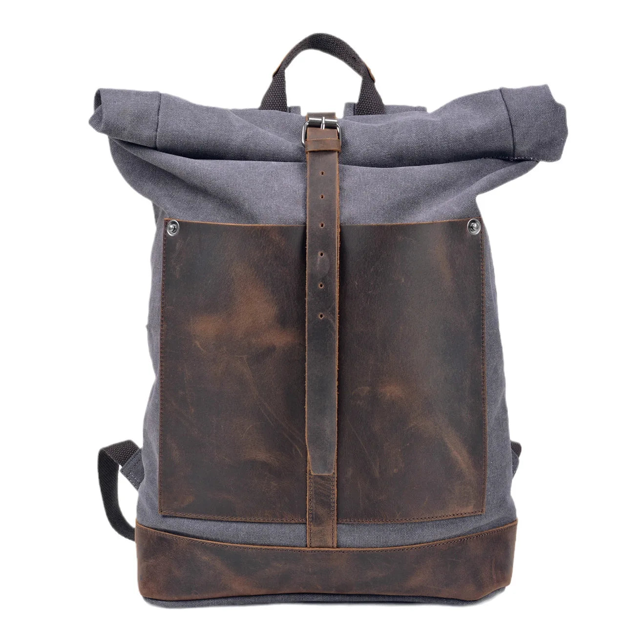 Premium Canvas & Cowhide Travel Backpack - 16 Inch Laptop Bag