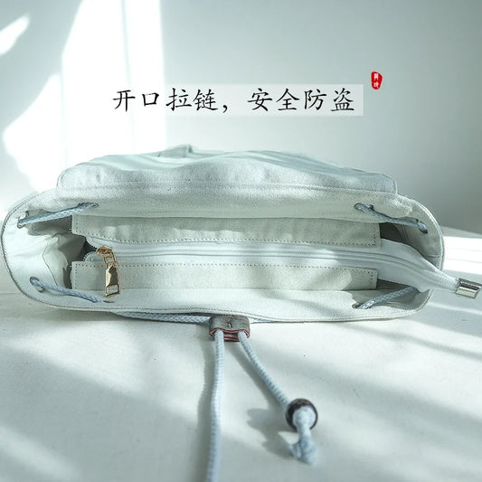 15-Inch Retro Chinese Style Embroidered Canvas Backpack