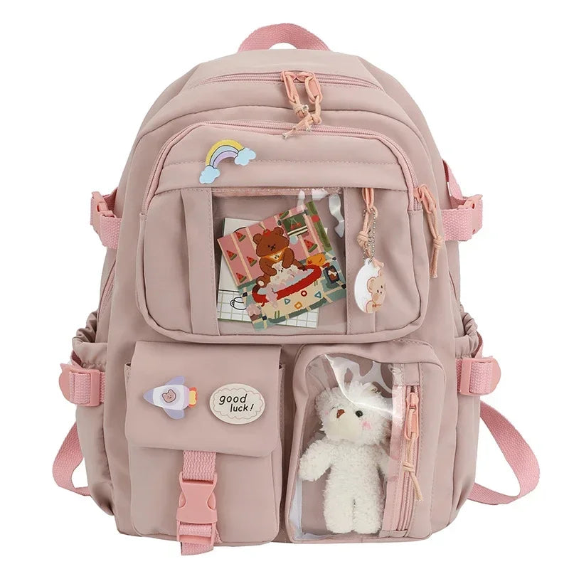 Korean Style Campus Backpack for Girls - Lightweight Laptop Bag