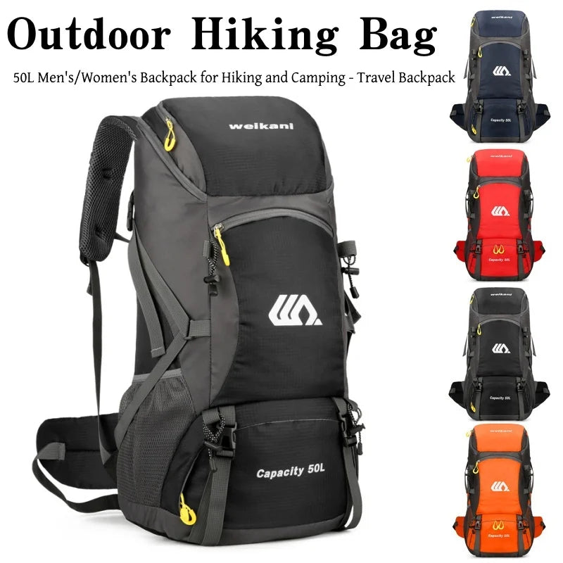 50L Waterproof Hiking Backpack - Professional Outdoor Camping & Mountaineering Rucksack