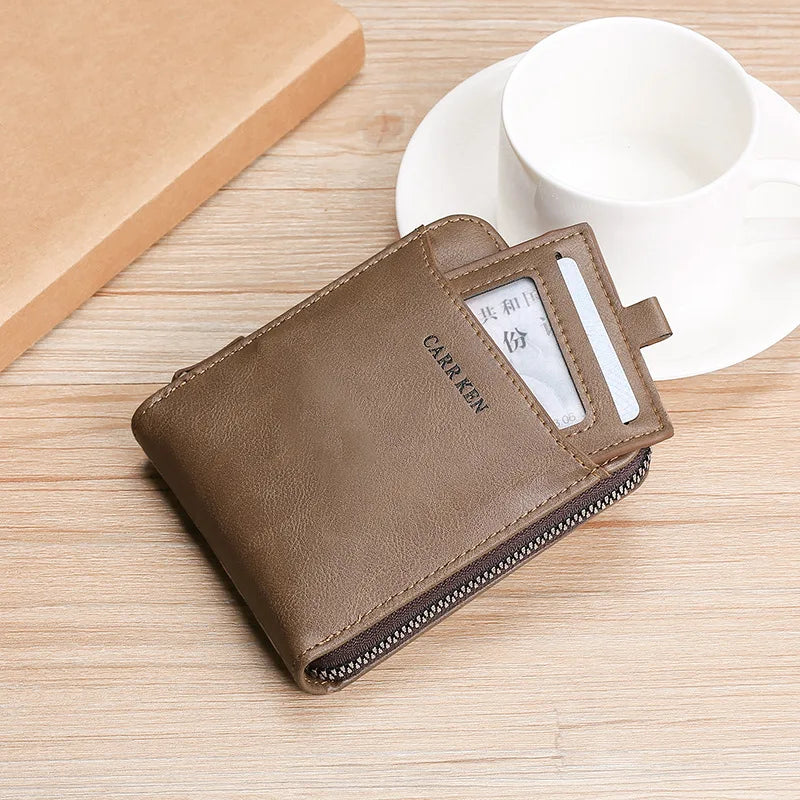 Men's RFID Blocking Trifold Wallet with ID Window