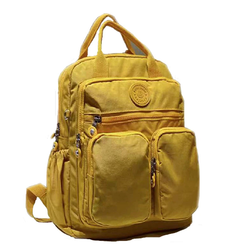 Women's Waterproof Nylon Travel Backpack - Multi-Pocket Laptop Bag