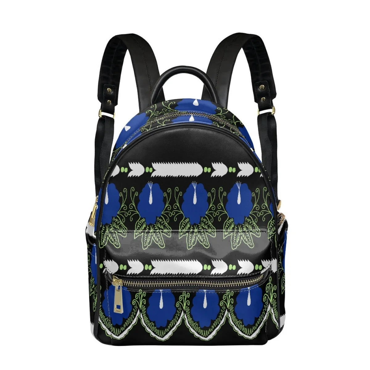 Polynesian Tribal Floral Backpack - Women's PU Leather Backpack