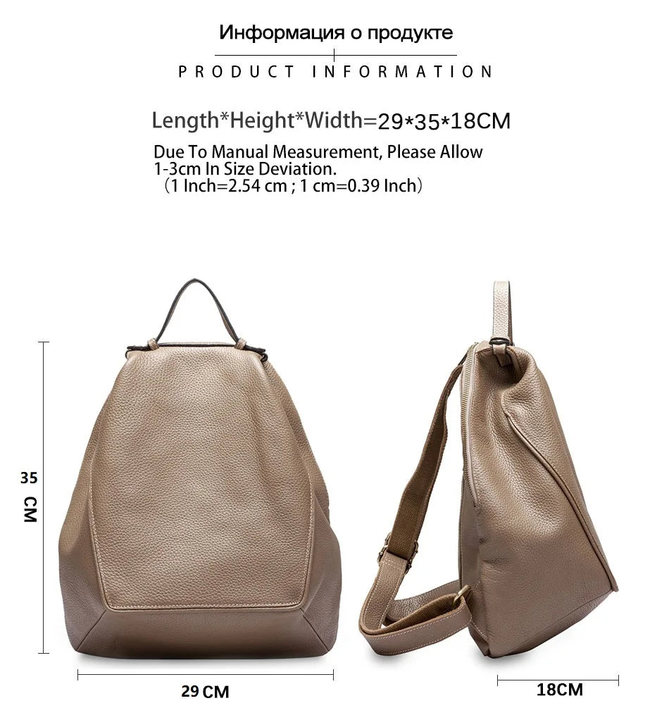 ZENCY Women's Genuine Leather Backpack - Classic Vintage Style