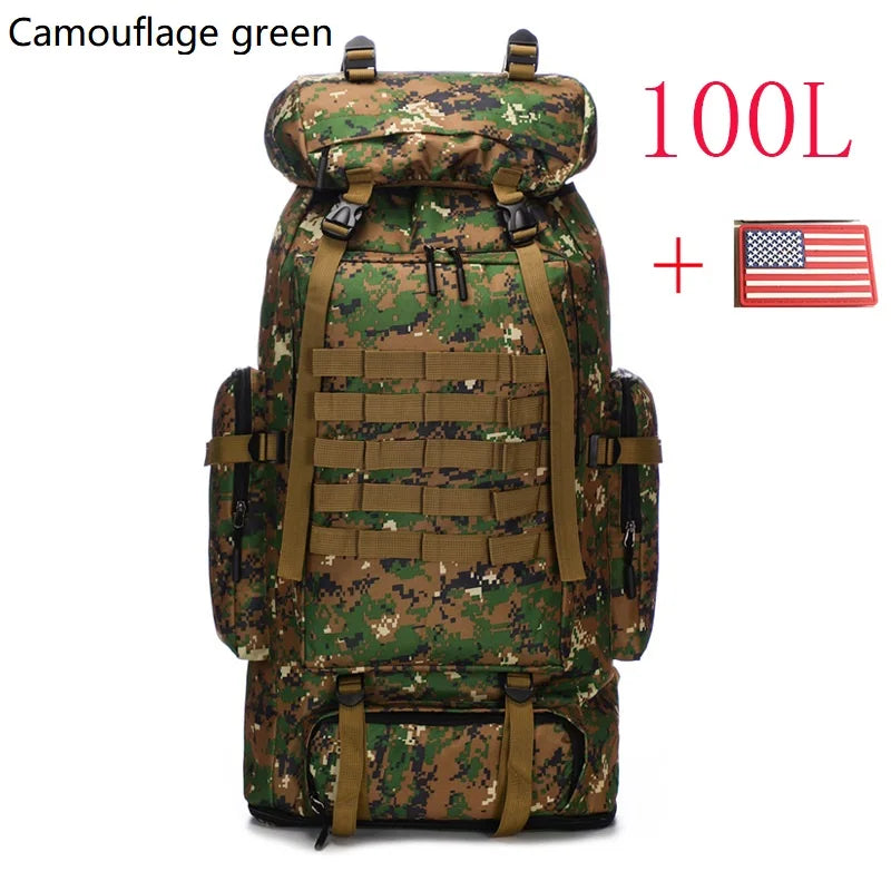 Premium 80L-100L Expandable Hiking Backpack - Tactical Mountaineering Pack for Outdoor Adventures