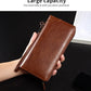 Men's RFID Blocking Long Leather Wallet with Zipper