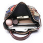 Women's Vintage Patchwork Leather Backpack - Travel & School Rucksack