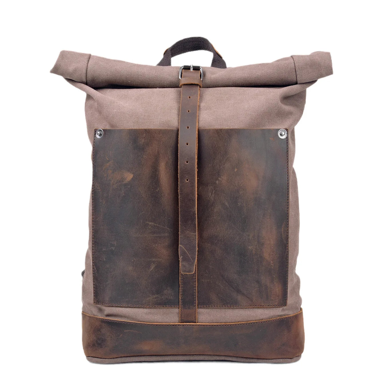 Premium Canvas & Cowhide Travel Backpack - 16 Inch Laptop Bag