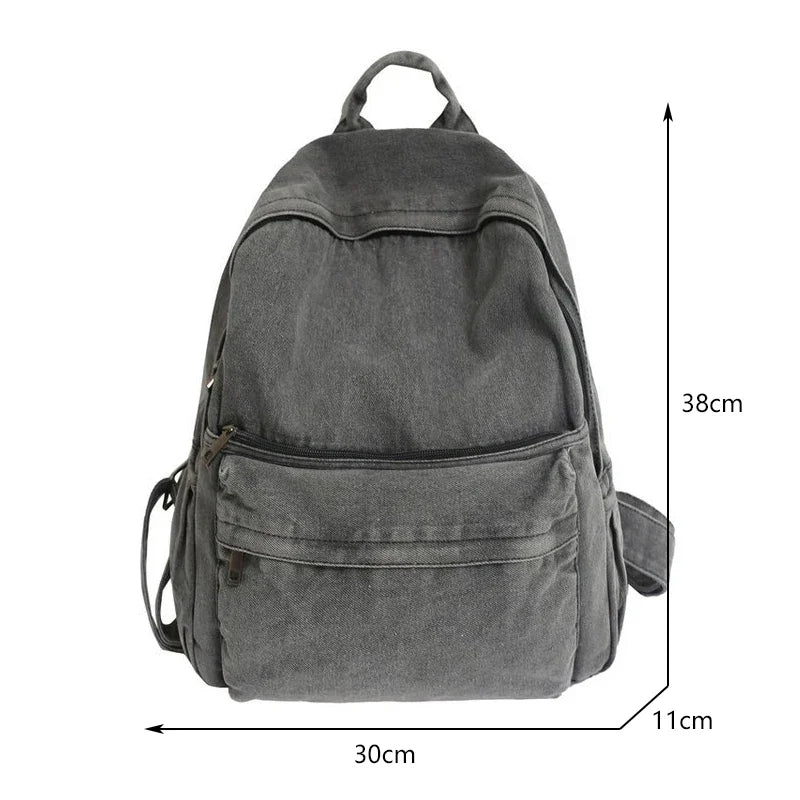 Denim Backpack - Unisex Travel & School Bag