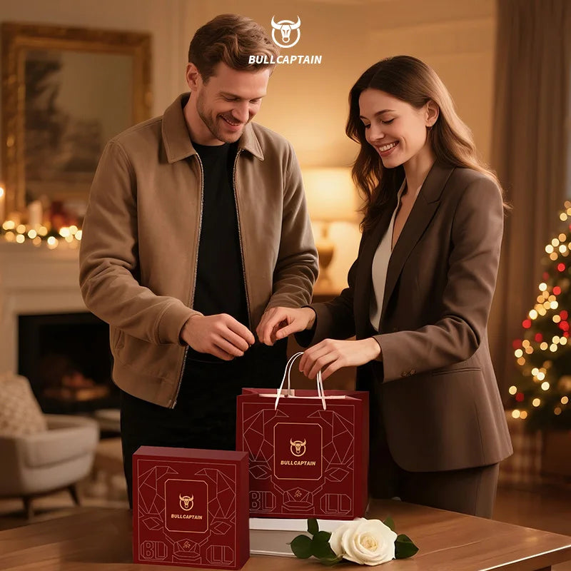 BULLCAPTAIN Men's Genuine Leather RFID Wallet with Coin Purse