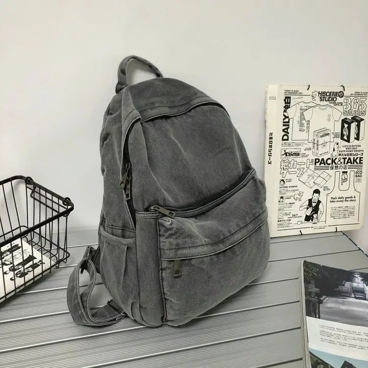 Denim Backpack - Unisex Travel & School Bag