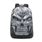 3D Skull Leather Backpack - Large Capacity Travel & Laptop Bag