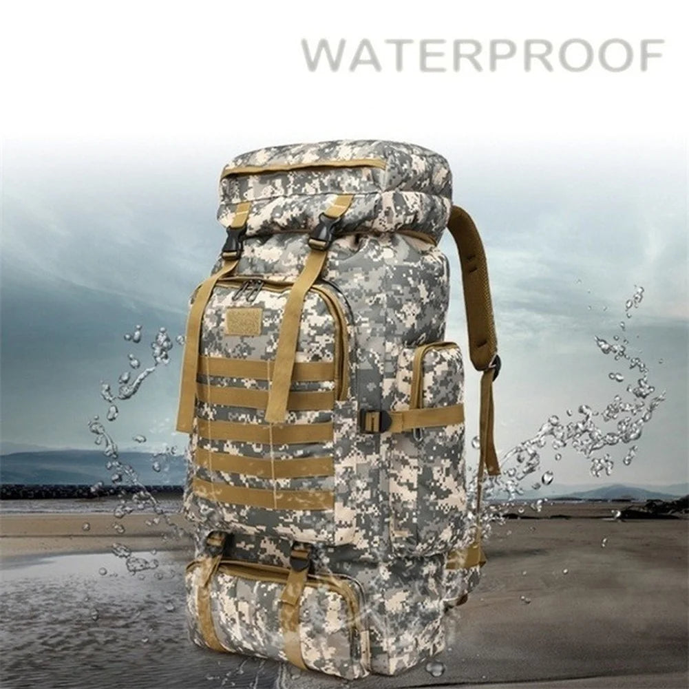 Premium 80L-100L Expandable Hiking Backpack - Tactical Mountaineering Pack for Outdoor Adventures
