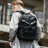 3D Skull Leather Backpack - Large Capacity Travel & Laptop Bag