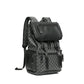 Premium Floral Embossed Men's Leather Backpack - Large Capacity Travel & School Bag