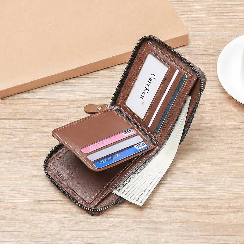 Men's RFID Blocking Trifold Wallet with ID Window