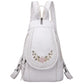 Women's Soft Washed Leather Backpack - Compact Travel & School Bag
