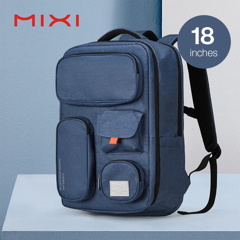 Mixi 18-Inch Waterproof Travel Backpack - Unisex Laptop Rucksack