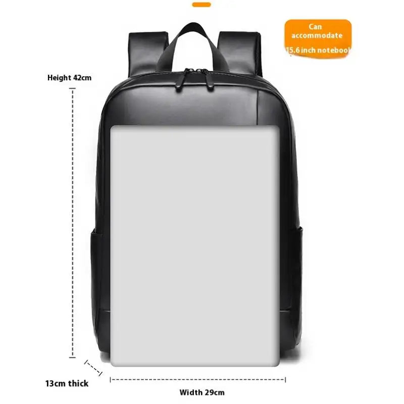 Professional 14-Inch Business Laptop Backpack - Waterproof PU Leather