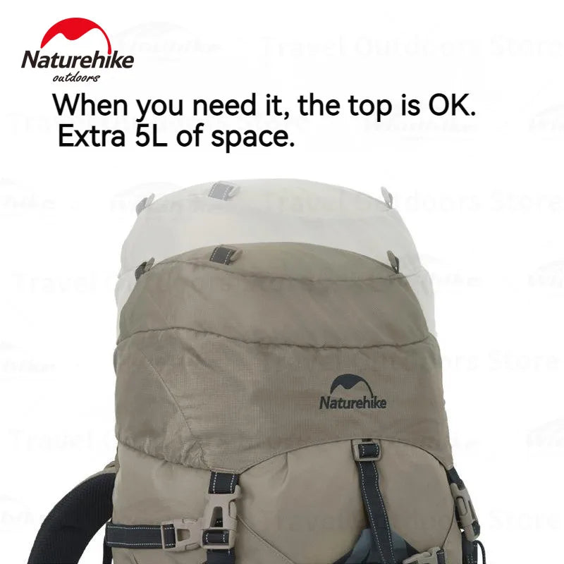 Naturehike 70L Hiking Backpack - Waterproof Lightweight Mountaineering Pack with Rain Cover