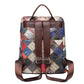 Women's Vintage Patchwork Leather Backpack - Travel & School Rucksack