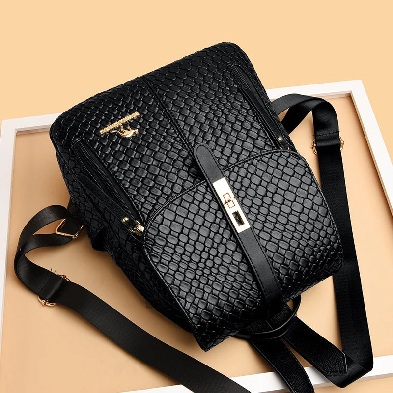 Women's Leather Backpack - Vintage Style Casual Daypack