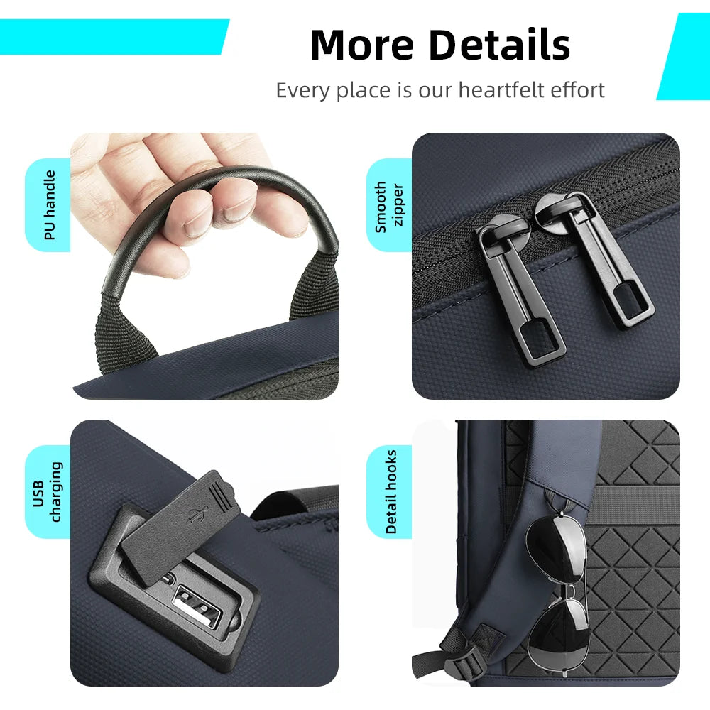 Heroic Knight Professional Laptop Backpack with USB Charging Port