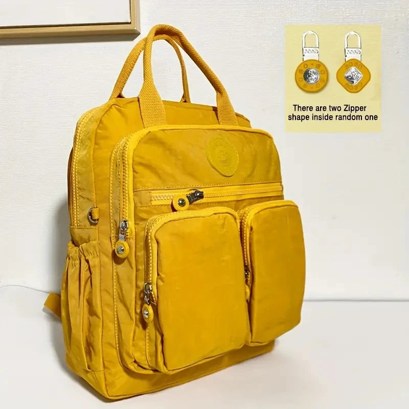 Women's Waterproof Nylon Travel Backpack - Multi-Pocket Laptop Bag