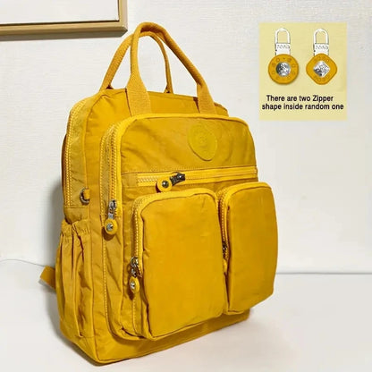 Women's Waterproof Nylon Travel Backpack - Multi-Pocket Laptop Bag