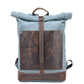 Premium Canvas & Cowhide Travel Backpack - 16 Inch Laptop Bag
