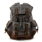 Canvas Leather Travel Backpack - 20-35L Large Capacity Outdoor Bag