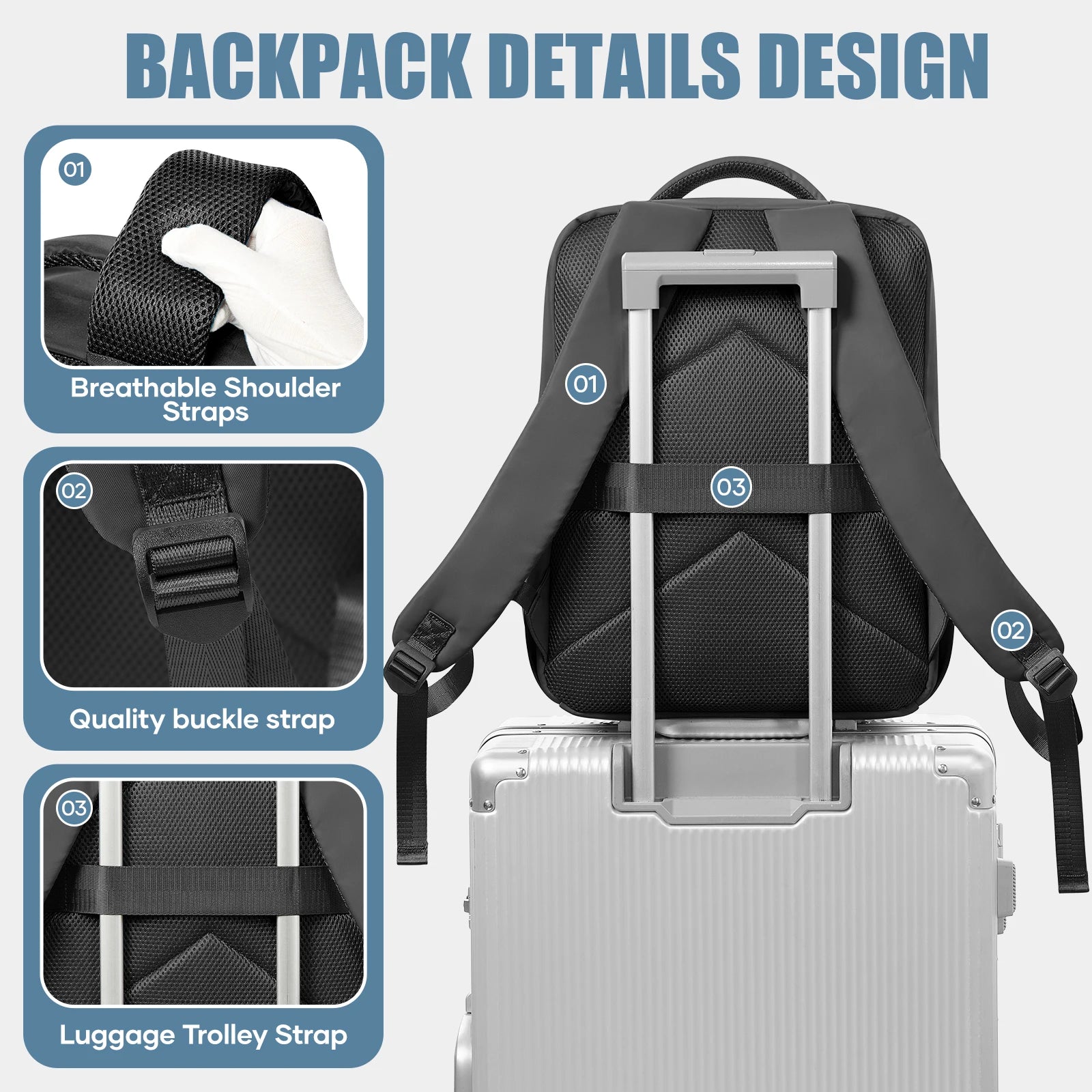 Vacuum Compression Cabin Backpack 40x30x20 – Airline Approved Travel Bag