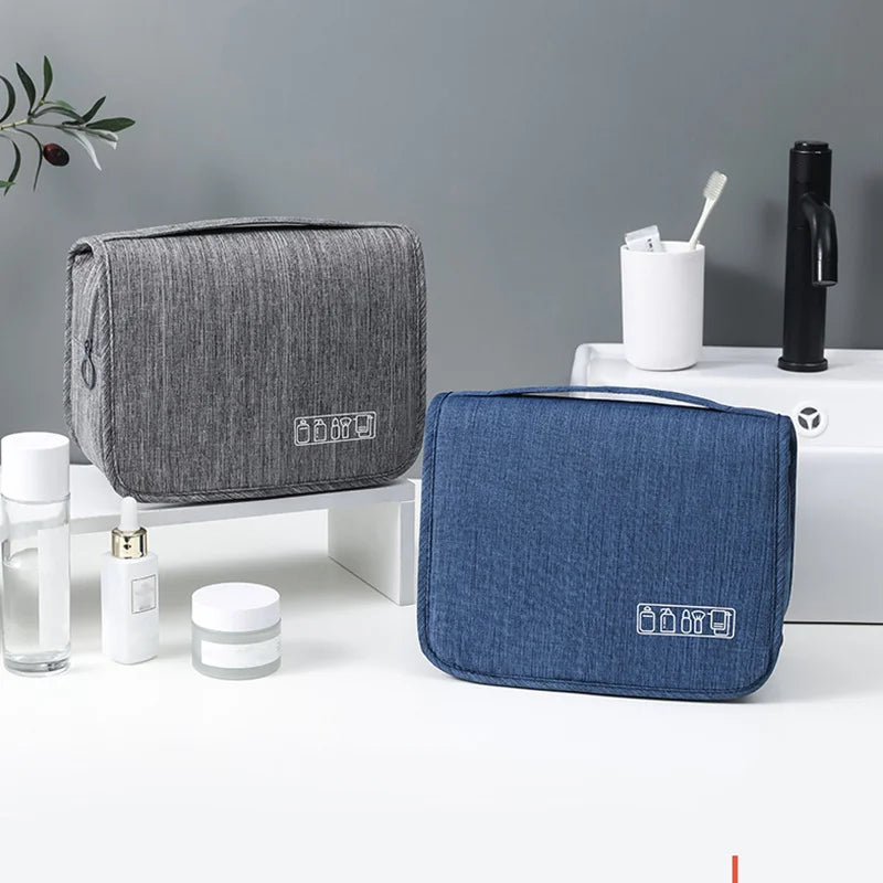 Waterproof Oxford Toiletry Bag – Hanging Travel Organizer for Men & Women