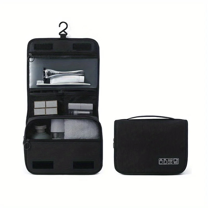 Waterproof Oxford Toiletry Bag – Hanging Travel Organizer for Men & Women