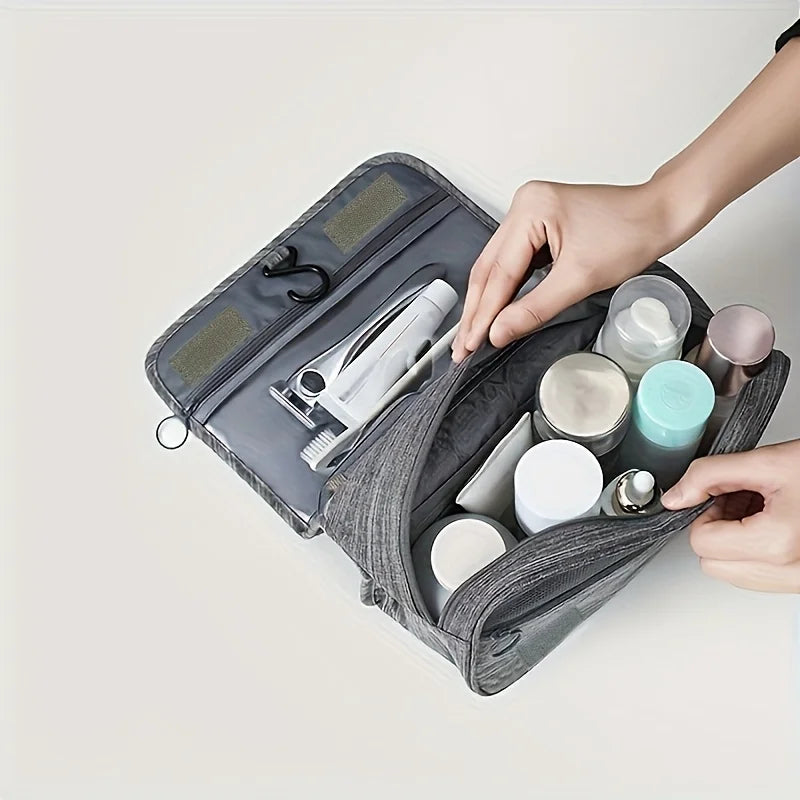 Waterproof Oxford Toiletry Bag – Hanging Travel Organizer for Men & Women