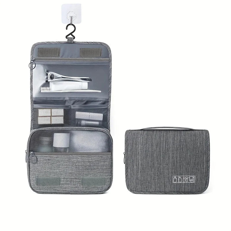Waterproof Oxford Toiletry Bag – Hanging Travel Organizer for Men & Women
