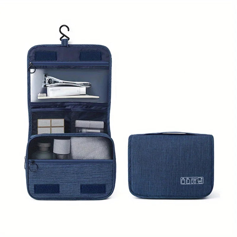 Waterproof Oxford Toiletry Bag – Hanging Travel Organizer for Men & Women