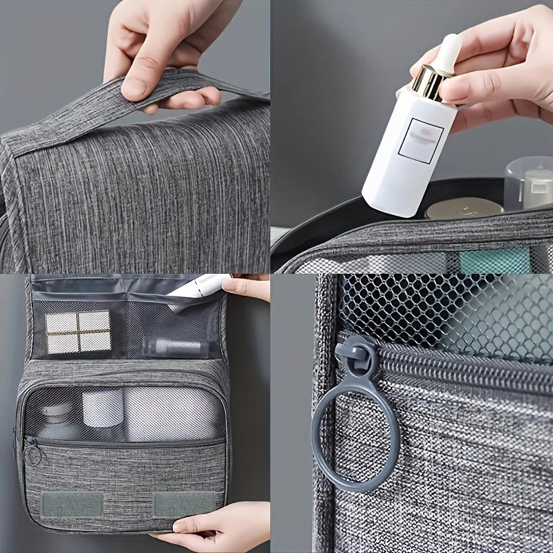 Waterproof Oxford Travel Toiletry Bag – Hanging Cosmetic Organizer