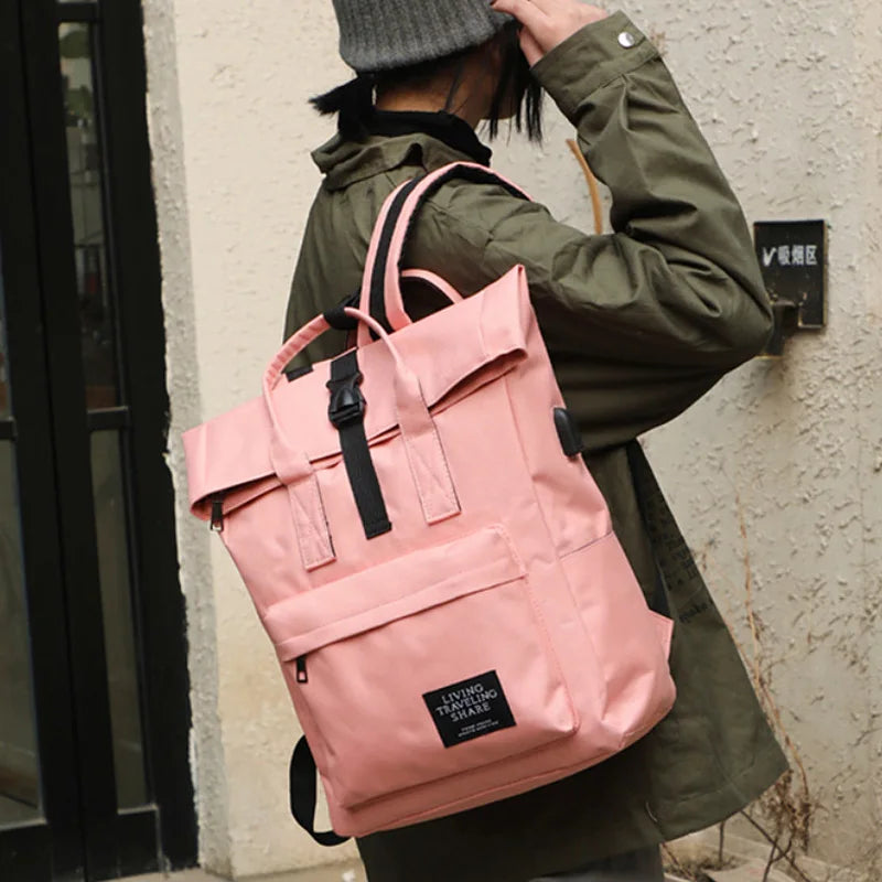 Women’s Multi-Color Backpack – Large Capacity Oxford Laptop School Bag