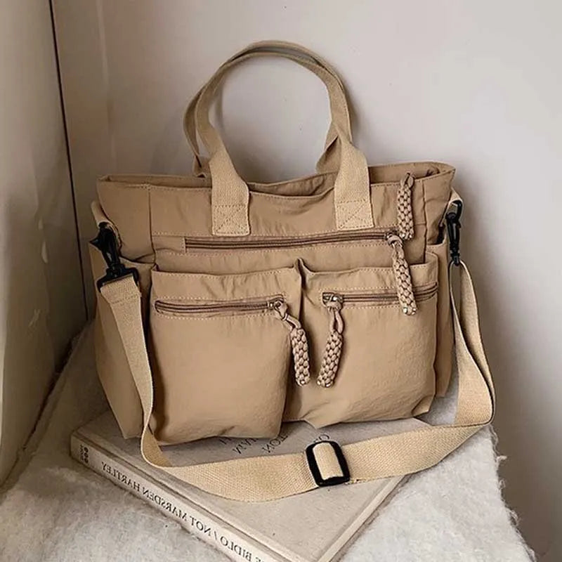Women’s Nylon Tote Bag – Large Capacity Shoulder & Crossbody Travel Bag