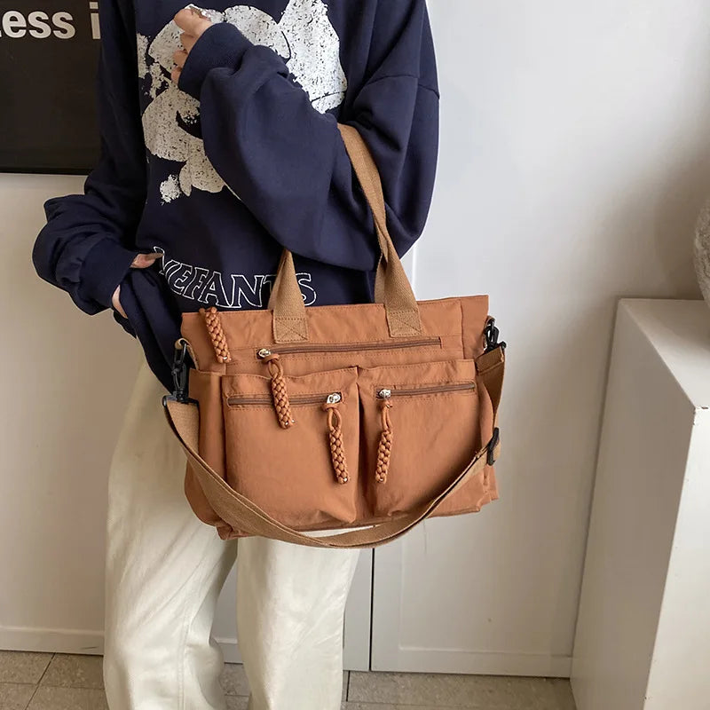 Women’s Nylon Tote Bag – Large Capacity Shoulder & Crossbody Travel Bag