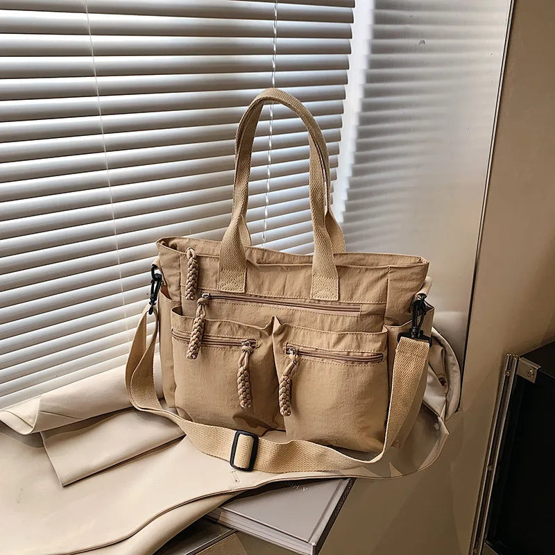 Women’s Nylon Tote Bag – Large Capacity Shoulder & Crossbody Travel Bag