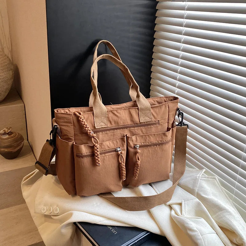 Women’s Nylon Tote Bag – Large Capacity Shoulder & Crossbody Travel Bag
